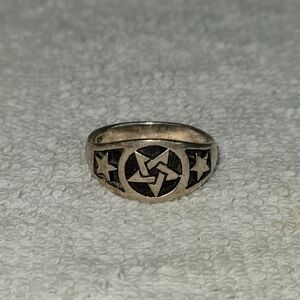 Vintage Pentacle Ring 925 Fashion Jewelry  size 7.5